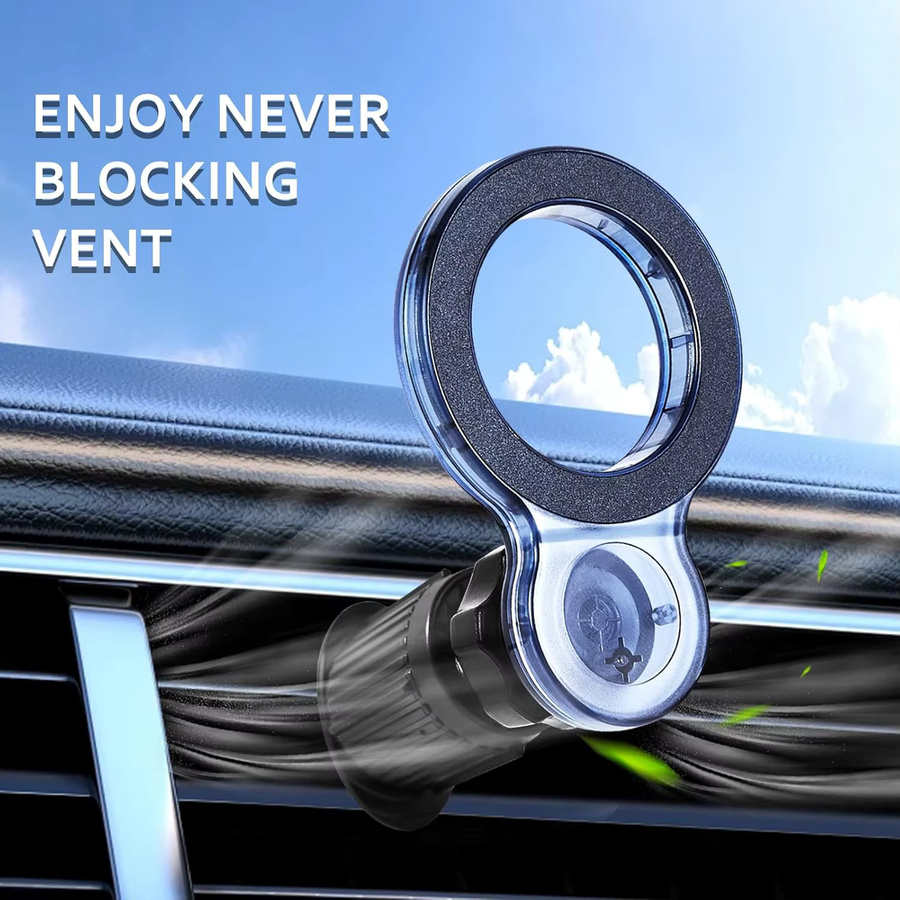 Magnetischer Handyhalter für die Lüftungsschlitze im Auto in Schwarz mit 360 Grad Drehung und universeller Kompatibilität für iPhone 12-17 Serie - Bild 3
