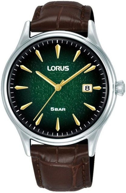 Lorus Armbanduhr, Quarz, Edelstahl, Leder, Grün, 40 mm, Herren - Bild 1