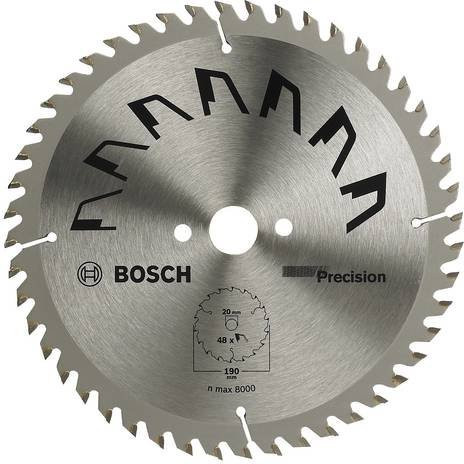 Bosch Precision Hartmetall Kreissägeblatt Silber Durchmesser: 190 mm, Bohrung: 30 mm, 48 Zähne - Bild 1