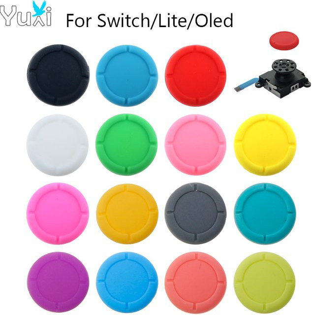 YuXi 2er-Set 3D Analog Joystick Abdeckung und Ersatz-Button-Modul für Nintendo Switch Joy-Con in Weiß - Bild 1