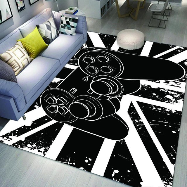 Karpetti Gaming Bereichsteppich mit Controller Motiv in Schwarz, Breite: 100 cm, Tiefe: 160 cm - Bild 1