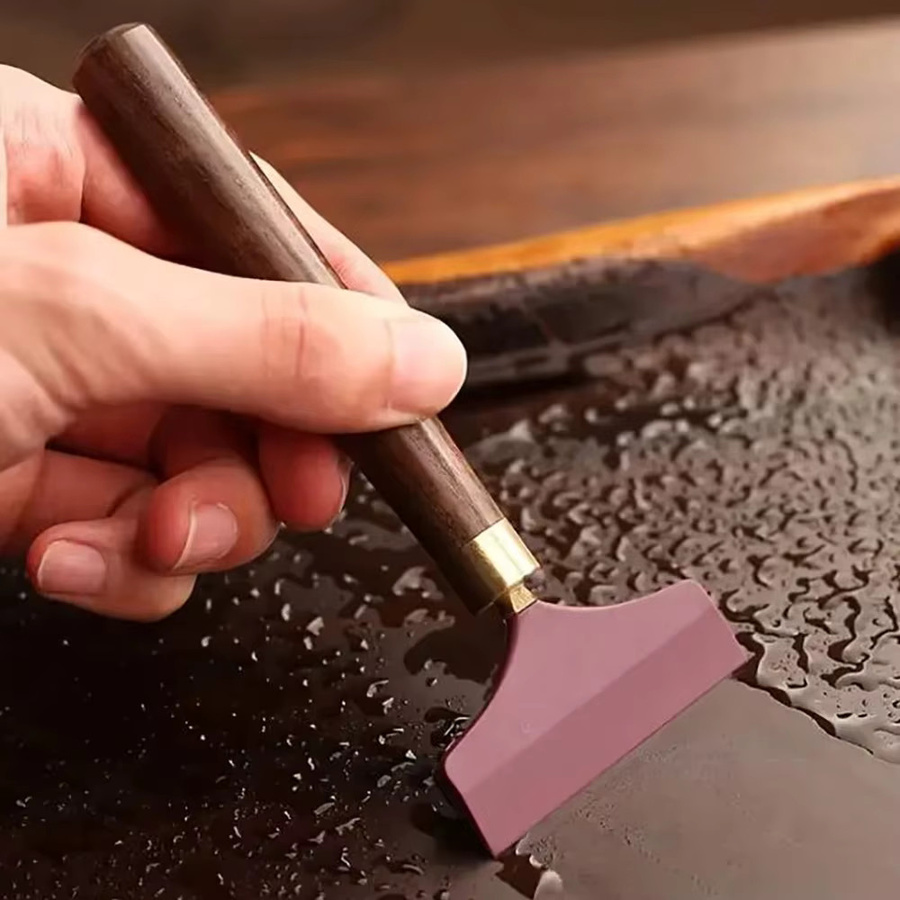 Flexibler Kleberstreuer mit flacher Spitze und Pinsel für handgefertigte Malerei und PU-Leder in Vintage-Stil - Bild 3