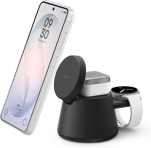 Belkin UltraCharge Modulare Ladestation mit Qi2 25 W USB-C Schwarz - Bild 1