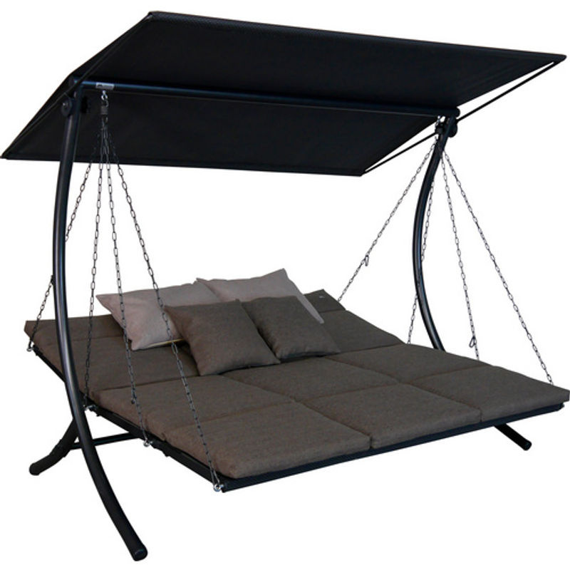 Angerer Hollywoodschaukel Swing Smart 3-Sitzer in Olive mit Textilene Gewebe und Auflagen, B/T/H: 240 x 160 x 83 cm - Bild 3