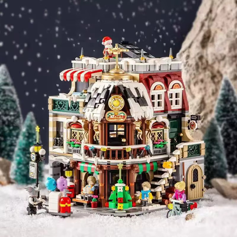 LOZ Weihnachtsbausteine, Straßenszenenserie, DIY-Baumodell, Desktop-Ornamente - Bild 2