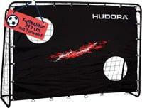 HUDORA Fußballtor Trainer mit Torwand in Schwarz mit Rohrrahmen und PE-Netz - Bild 1