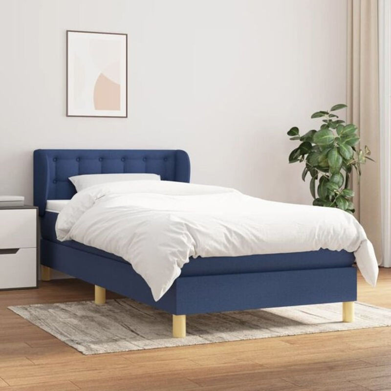 vidaxl Boxspringbett mit Matratze aus Stoff in Blau B/T/H: 80 x 200 x 80 cm - Bild 1