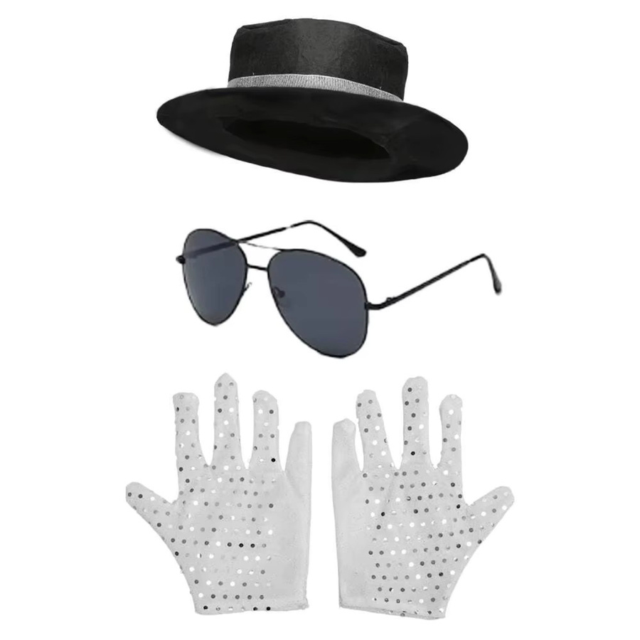 cosfans Michael Jackson Kostüm, Schwarzer Anzug, Jungen, Schwarz - Bild 3