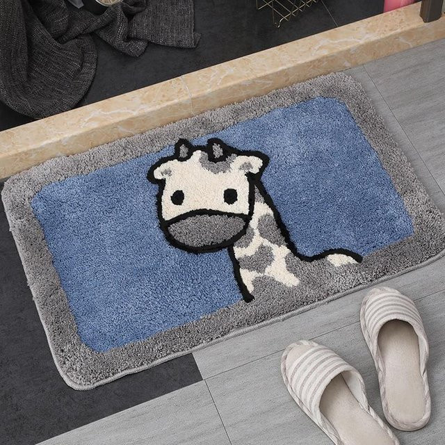 Yiran Furniture Cartoon Anti-Rutsch-Bodenmatte aus Polyester in Blau, B/B: 50 x 80 cm - Bild 1