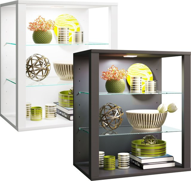 VCM Hängevitrine Glasol S in Weiß mit verstellbaren Fachböden, H x B x T: 60 x 52 x 35 cm - Bild 1