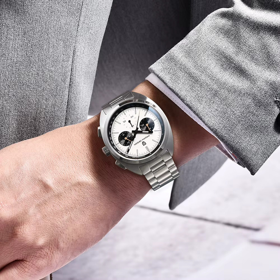 Pagani Design Chronograph, Quarz, Edelstahl, Weiß, Herren - Bild 2