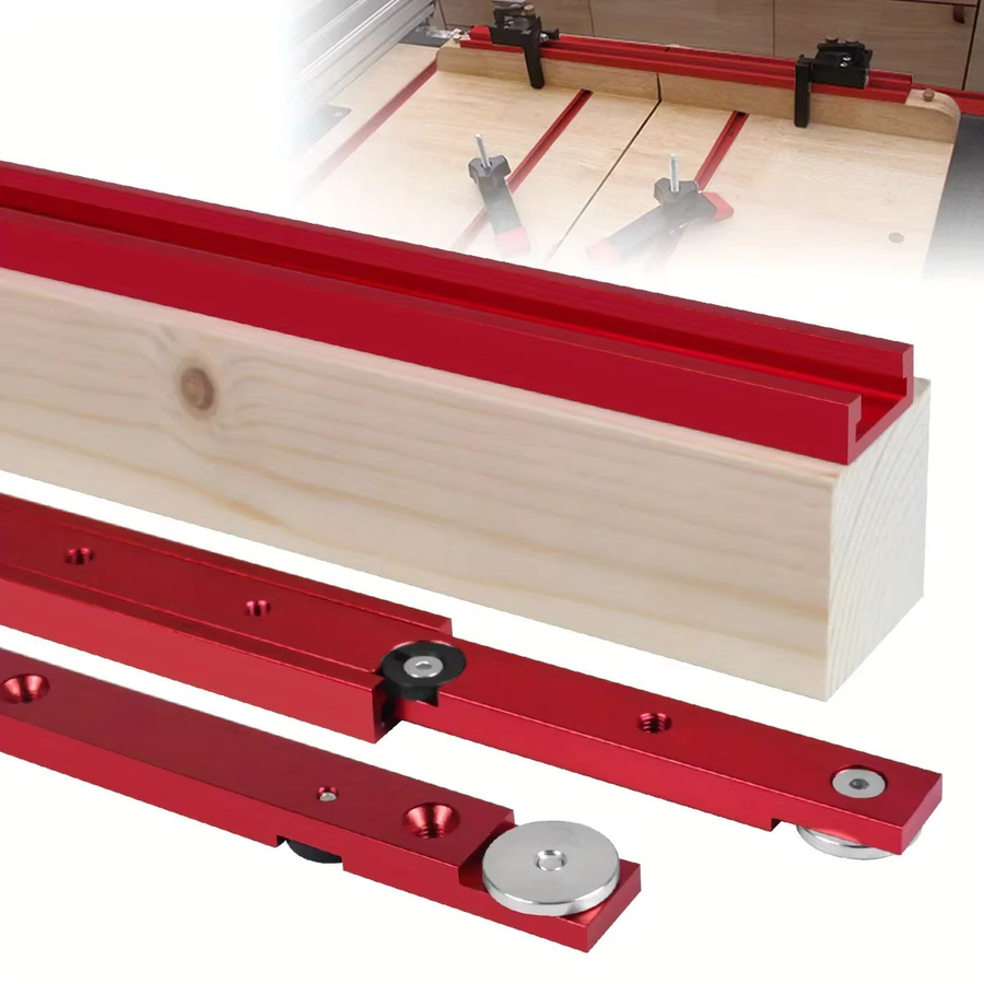 GDART T-Nut Gehrungsschienen-Set aus Aluminiumlegierung in Rot für die Holzbearbeitung mit Schlitz, Gehrungstange und Schieber-Kit - Bild 3