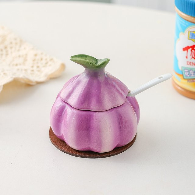 Keramik Gewürzglas in Lila für Salz, Zucker oder Chiliöl - Bild 1