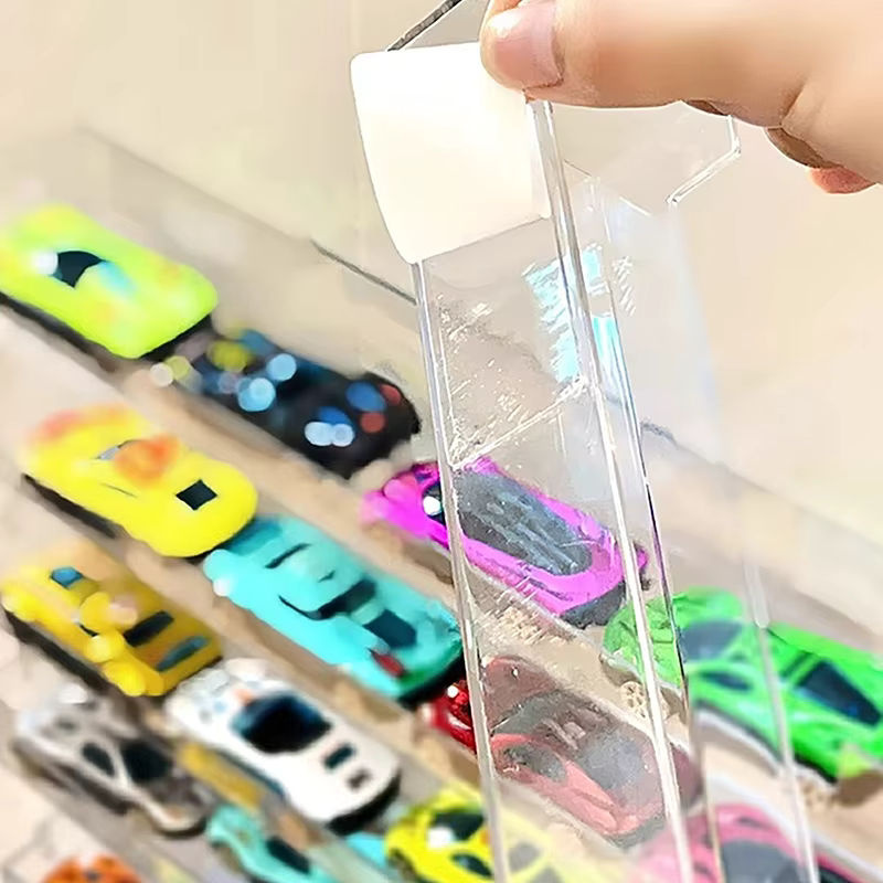 JINHF Staubdichte Acryl Auto Display Box zur Wandmontage für Spielzeugautos, Transparent - Bild 2