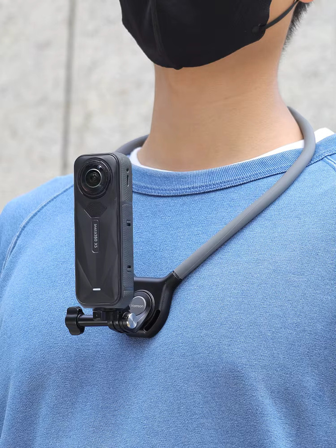 Vamson Silikon-Hals- und Brusthalterung für Insta360 X5 X4 X3 X4Air zur Aufnahme von 360 Grad POV Panorama-Videos - Bild 6