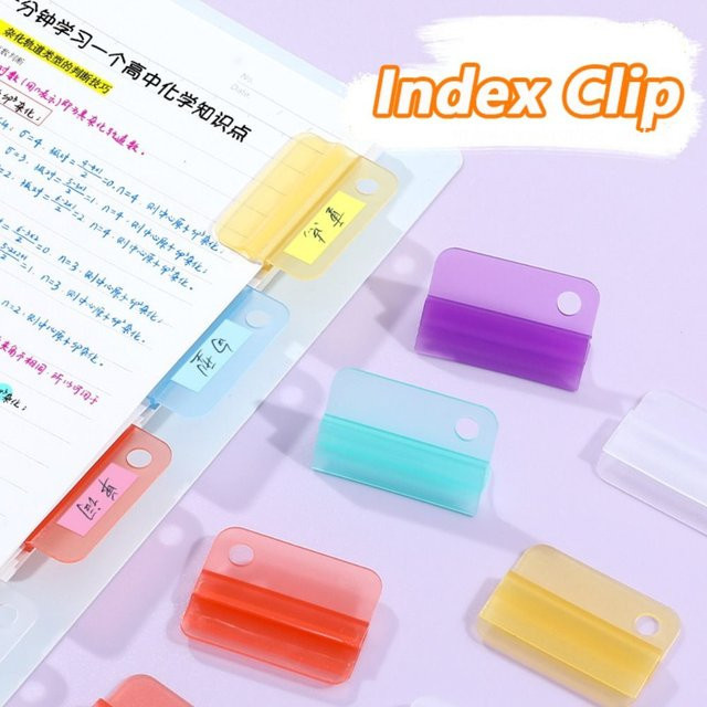 Multifunktionaler Kunststoff-Index-Clip in Bonbonfarben, transparenter Aktenklassifizierung-Clip und Lesezeichen-Clip, Multicolor - Bild 1