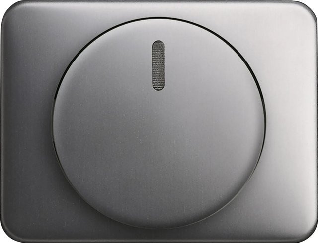 Busch-Jaeger Dimmer Zentralscheibe mit Drehknopf und Glimmlampe in Grau - Bild 1
