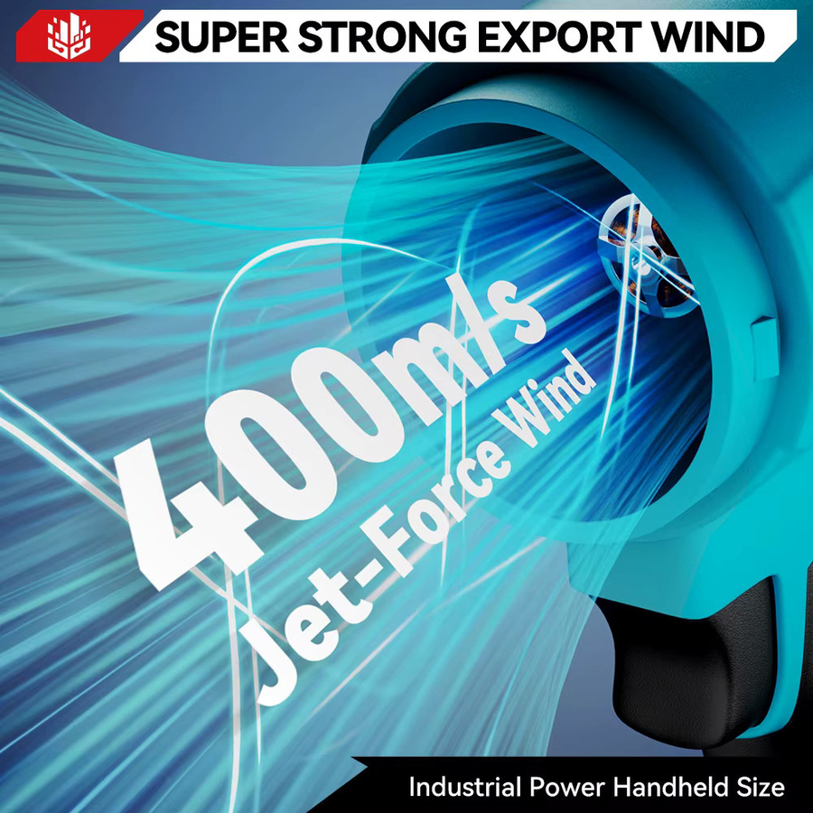 Elektrischer Turbo Gebläse Jet Fan Makita 18V Akku Handheld Laubbläser mit 4000W und 300000 RPM Bürstenloser Motor - Bild 4