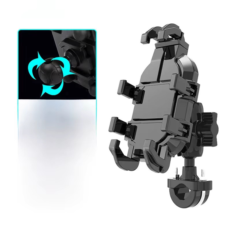 BLALION Motorrad Handyhalterung mit Stoßdämpfung und Acht-Krallen-System für Smartphones von 4,7 bis 7,1 Zoll, Schwarz - Bild 7