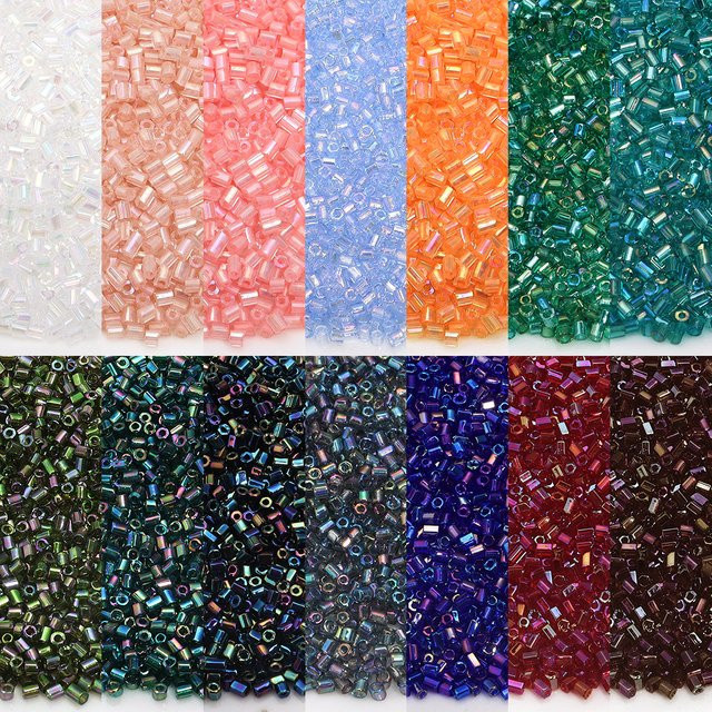 Glasperlen, 2 mm, AB-Farbe, röhrenförmig, Unisex - Bild 1
