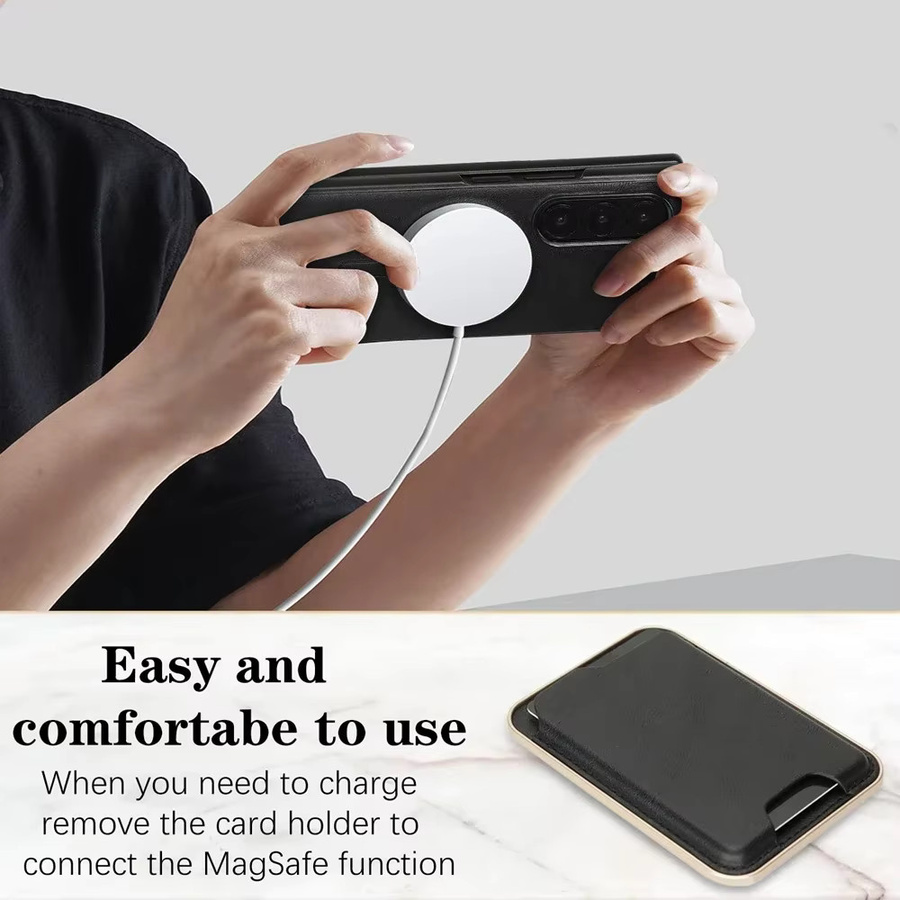 2-in-1 Ultradünne Hülle mit Wireless Charger und Wallet für Samsung Galaxy Z Fold 7 6 5 4 3 in Blau - Bild 4