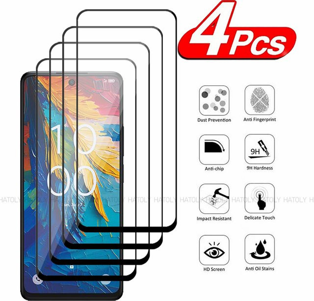 2/4er Set gehärtetes Glas als Displayschutz für TCL 50 5G Nxtpaper, transparente Vollabdeckung - Bild 1