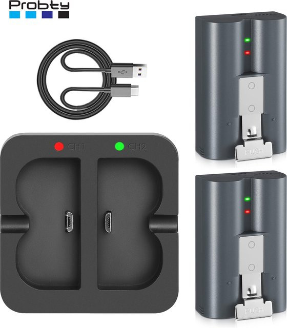 Probty Akku mit Schnellladestation 6800 mAh für Ring Video Doorbell 2/3/4/3 Plus, Spotlight Cam und Solar-Flutlicht - Bild 1