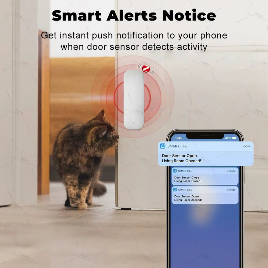 Tuya ZigBee Smart Fenster und Tür Sensor in Weiß für Smart Life und Tuya App zur Sicherheit in deinem Smart Home - Bild 2