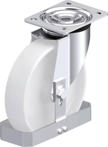 Blickle L-PO 200XR-FS Stahlblech-Lenkrolle in Weiß mit 200 mm Rad-Durchmesser und 400 kg Tragfähigkeit - Bild 1