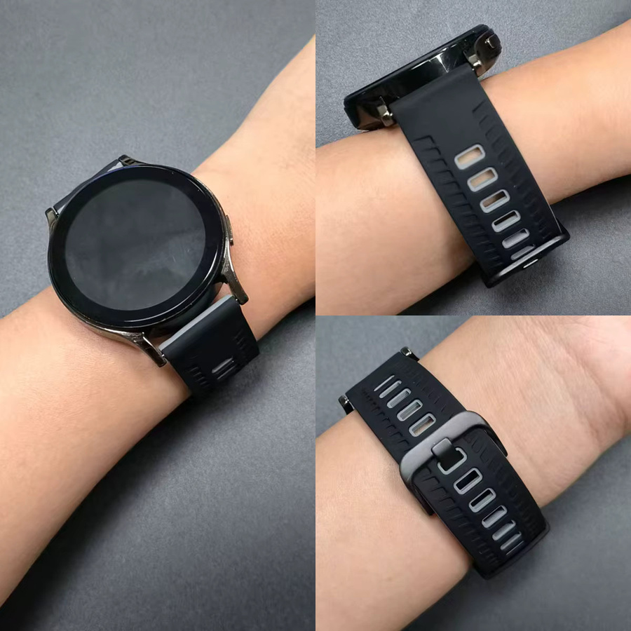 Uhrenarmband Silikon, Schwarz, Unisex, 22 mm - Bild 4