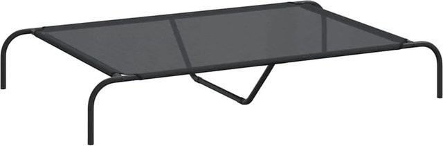 vidaXL Hundebett erhöht Schwarz aus Textilene und pulverbeschichtetem Stahl, B/T/H: 130 x 80 x 20 cm - Bild 1