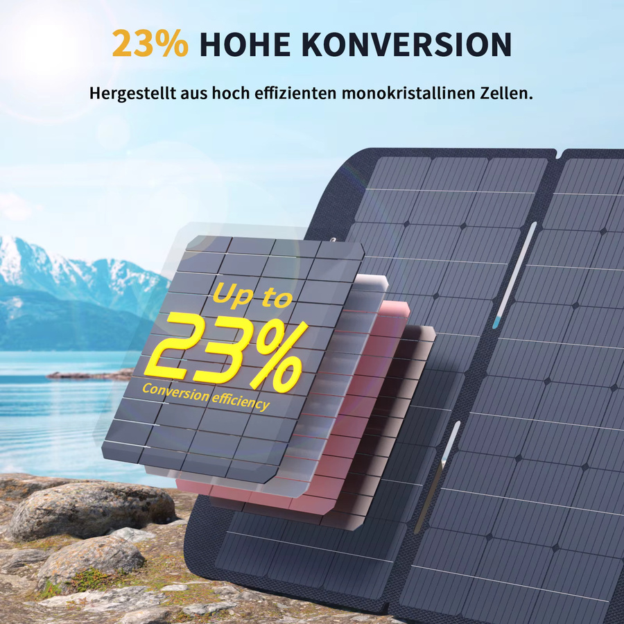 VTOMAN VS400W faltbares Solarpanel in Schwarz, hocheffizientes tragbares Solarladegerät für Outdoor-Kraftwerke - Bild 4