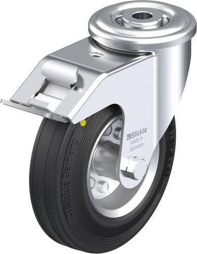 Blickle Lenkrolle LER-VE 125R-FI-EL mit Feststeller, Silber, Rad-Durchmesser: 125 mm, Tragfähigkeit: 100 kg - Bild 1