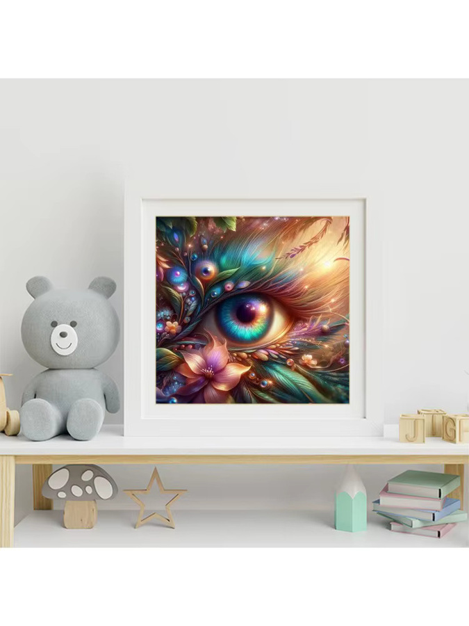 EverShine 5D DIY Diamant-Mosaik Augenporträt und Blumenbild als Strass-Stickerei in Mehrfarbig für deine Wandkunst - Bild 3