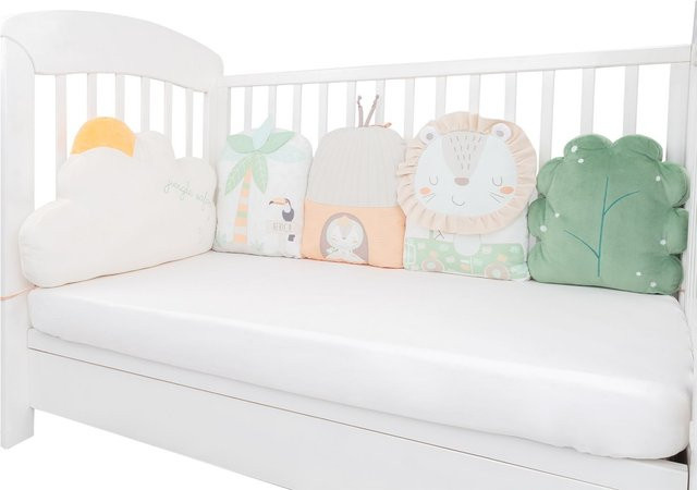 Kikkaboo Babykissen-Set 5-tlg. aus Plüsch und Jersey in Grün, B/T/H: 35 x 30 x 7 cm - Bild 1