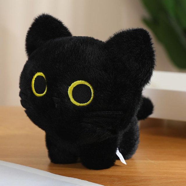 Yiran toy Schwarze Katze Plüschtier, Schwarz, 10cm - Bild 1