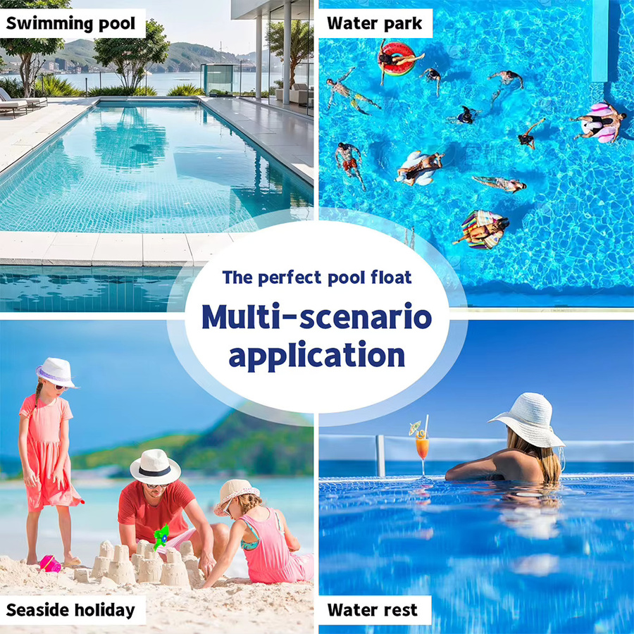 Faltbarer Pool-Schwimmsitz mit Rückenlehne aus PVC in Pink, aufblasbarer Dreifach-Schlauch-Wasserliegestuhl für Strand und Pool - Bild 3