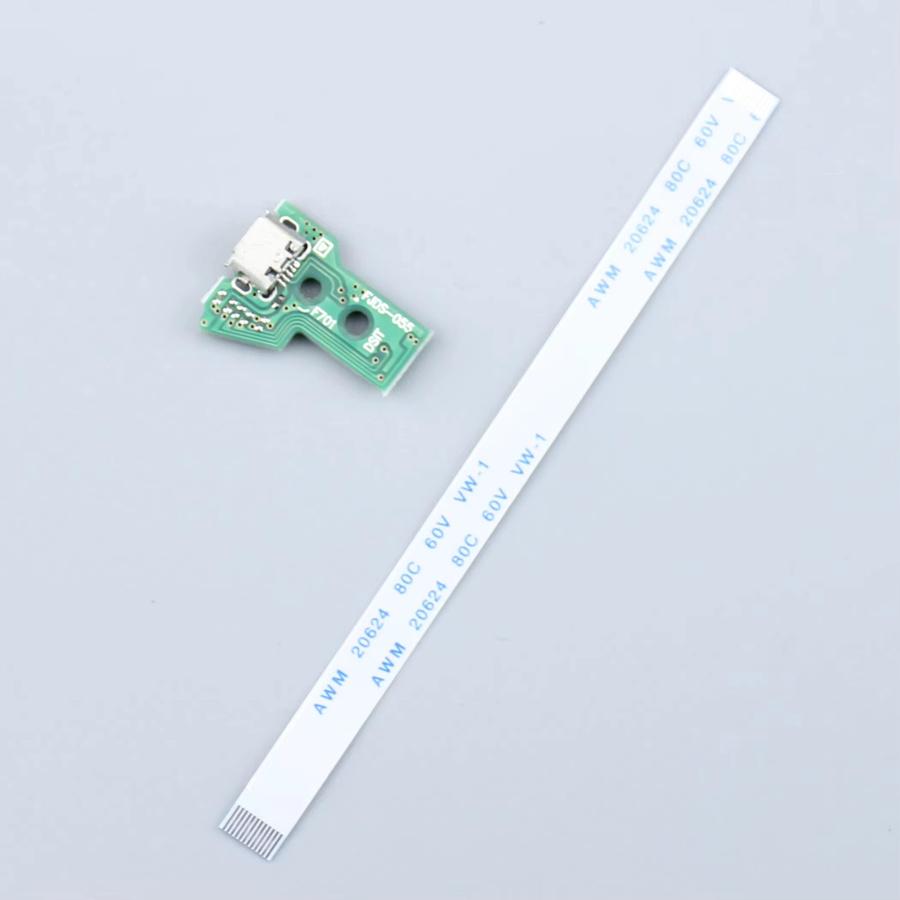 ChengHaoRan USB-Ladeanschlussplatine JDS-055 für PS4-Controller, 12PIN Ladebuchse Schalterplatine und Kabelmodul - Bild 2