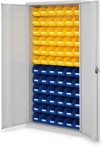 Kappes Schlitzplattenschrank RasterPlan Mod. 53 mit Vollblechtüren in Grau RAL 7035, Höhe: 195 cm, Breite: 100 cm, Tiefe: 41 cm - Bild 1