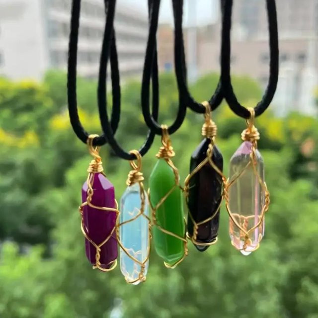 Lucky Star Jewelry Halskette, Sechseck Anhänger, Kristall, Schwarz, 60cm, Unisex - Bild 1