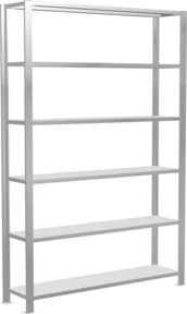Schulte Grundregal Büro-Steckregal MULTIplus85 mit 6 Fachböden und Kreuzstrebe, Farbe: Lichtgrau, B/T/H: 200 x 130 x 30 cm - Bild 1
