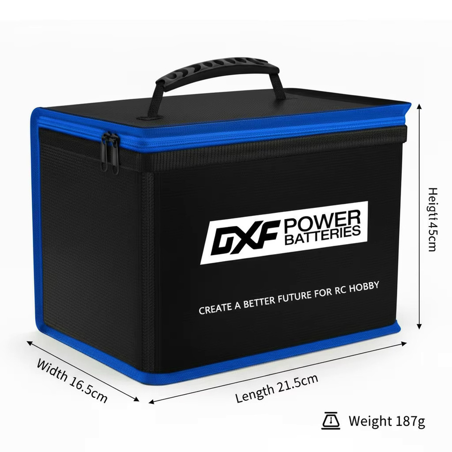 DXF Lipo Safe Bag Feuerfeste Sicherheitstasche für Lipo-Akkus in Schwarz mit Explosionsschutz und Wasserdichtigkeit - Bild 3
