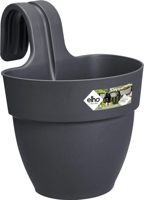 Elho Balkon-Blumentopf Vibia Campana Easy Hanger Small Anthrazit B: 20,5 cm, T: 20,5 cm, H: 26,5 cm - Bild 1
