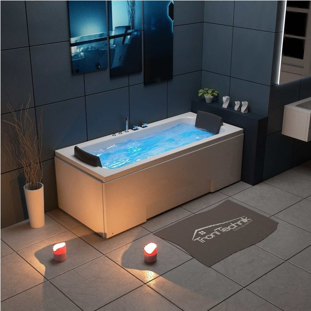 Tronitechnik Whirlpool Badewanne IOS aus Sanitäracryl mit Hydromassage, Spülfunktion und Farbtherapie, Farbe: Weiß, B/T/H: 170 x 75 x 60 cm - Bild 1