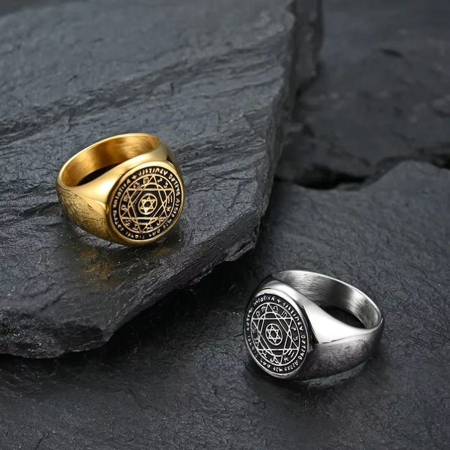 Trumium Ring Edelstahl, Hexagramm, Herren - Bild 2
