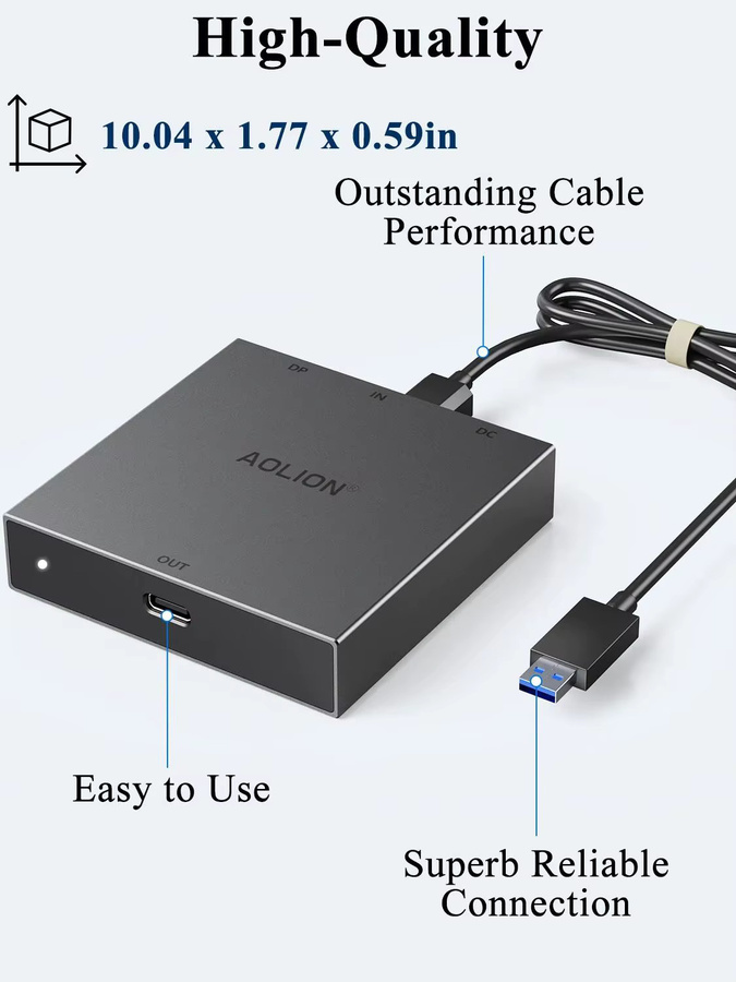 Aolion PS VR2 Adapter Stromversorgungskit mit DisplayPort-Kabel für PC-Nutzung, Schwarz - Bild 5