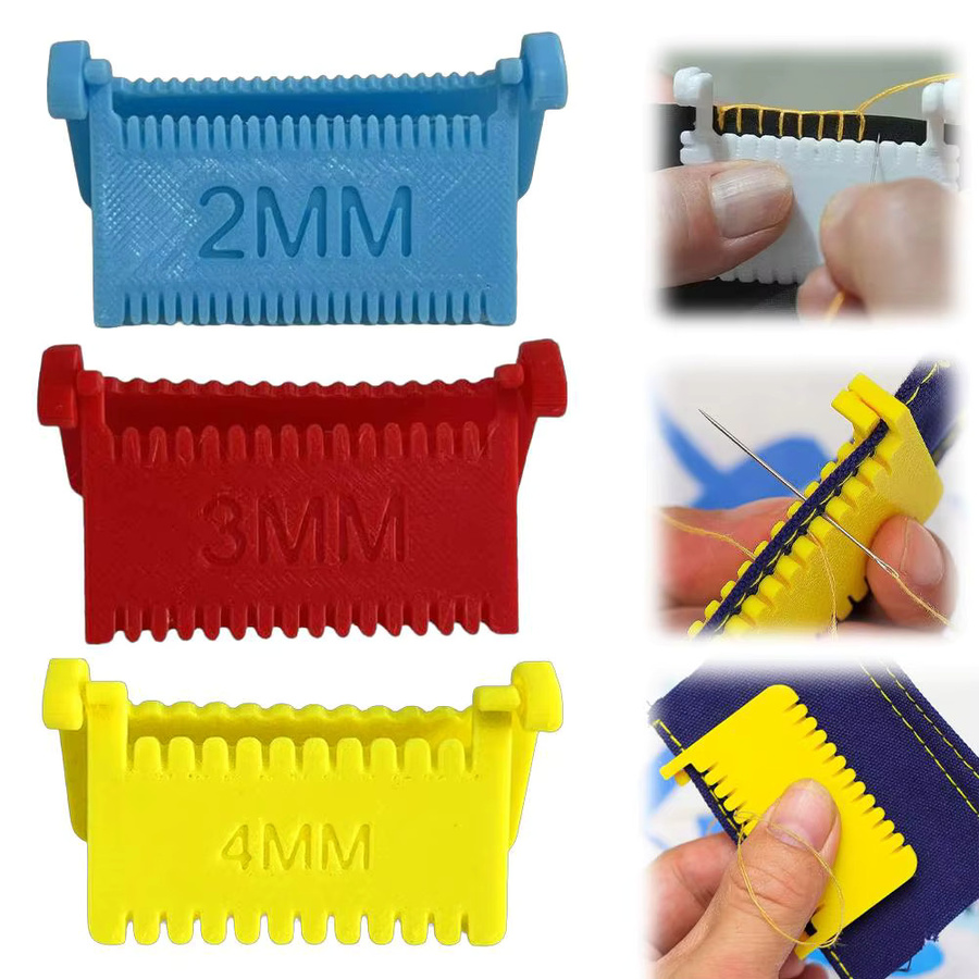 Nähführungsschablonen-Set aus Kunststoff für gleichmäßige Stiche und präzise Nahtführung inklusive Nadelmaß und tragbarem Messwerkzeug - Bild 2
