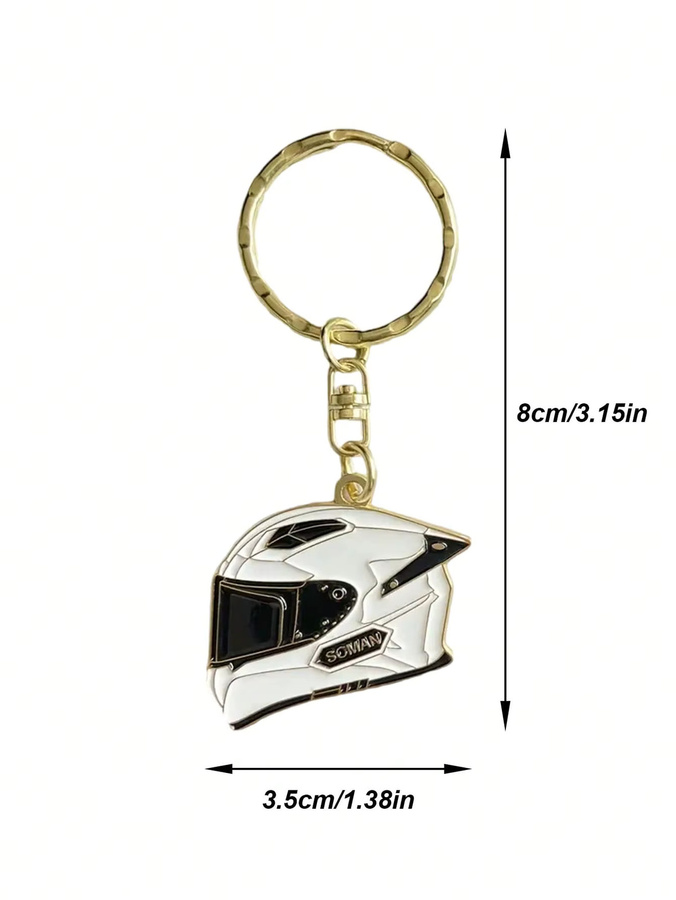 Motorradhelm-Schlüsselanhänger, Metalldesign, Unisex - Bild 3