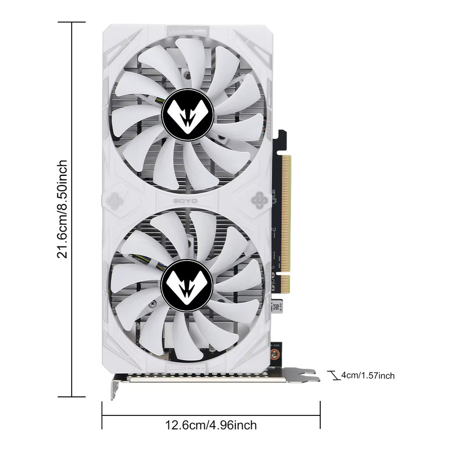 SOYO AMD Radeon RX 6500 XT Gaming-Grafikkarte mit 4 GB GDDR6-Speicher in Weiß - Bild 2