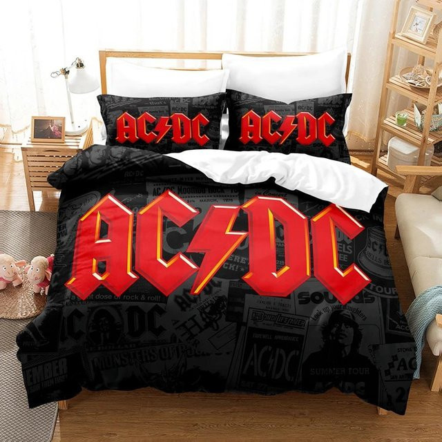 AC/DC Musik Bettwäsche-Set mit Bettbezug und Kissenbezug aus Mikrofaser, Mehrfarbig, Breite: 140 cm, Länge: 210 cm - Bild 1